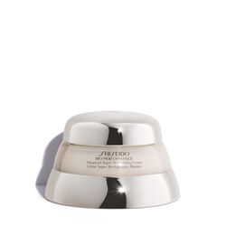 A round, silver-colored jar of Bio-Performance Advanced Super Revitalizing Cream. The closed jar features the Shiseido logo and the product name in both English and French.
