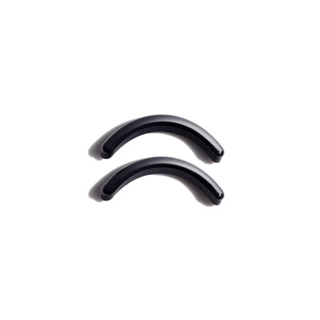 "The award-winning Shiseido Eyelash Curler, featuring the Shiseido logo, crimps and curls eyelashes. The makeup tool has a curved shape with two handles that meet at a hinge in the middle. "