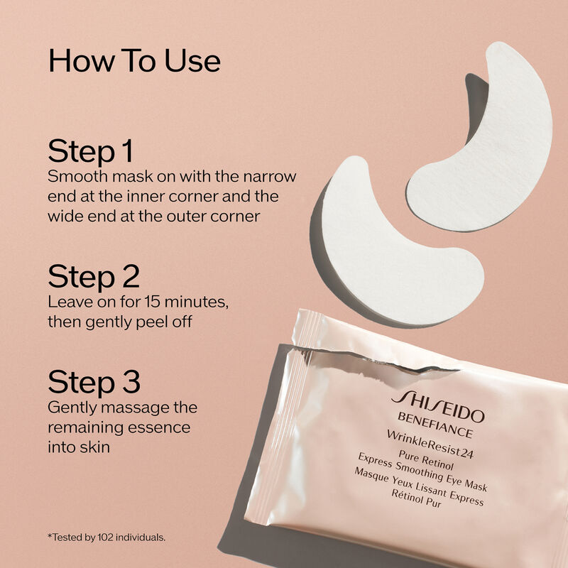 WrinkleResist24 Pure Retinol Express Smoothing Eye Mask, 